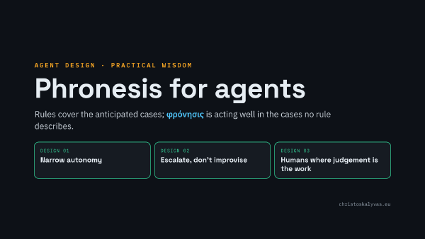 Phronesis for agents